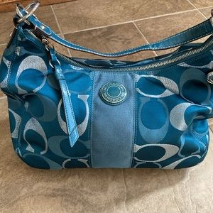 Coach Purse Crossbody convertible *rare* Teal Turquoise Blue